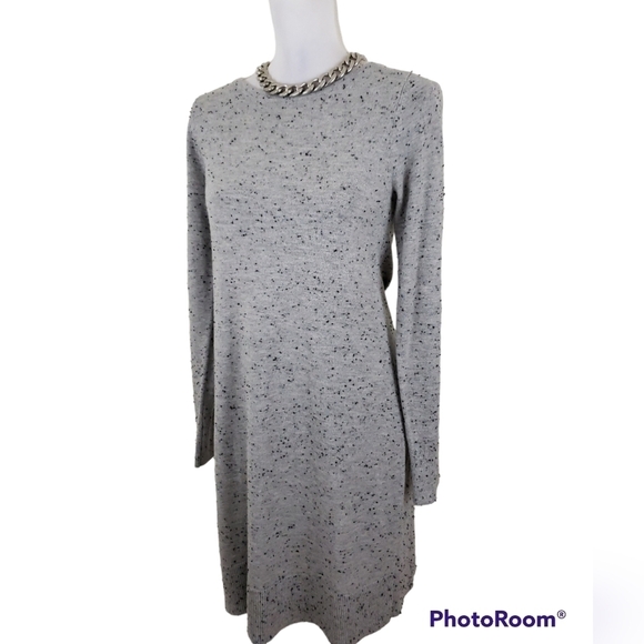 LOFT~Size S~Gray Knit Keyhole Back Sweater Dress Long Sleeve. - Picture 5 of 10